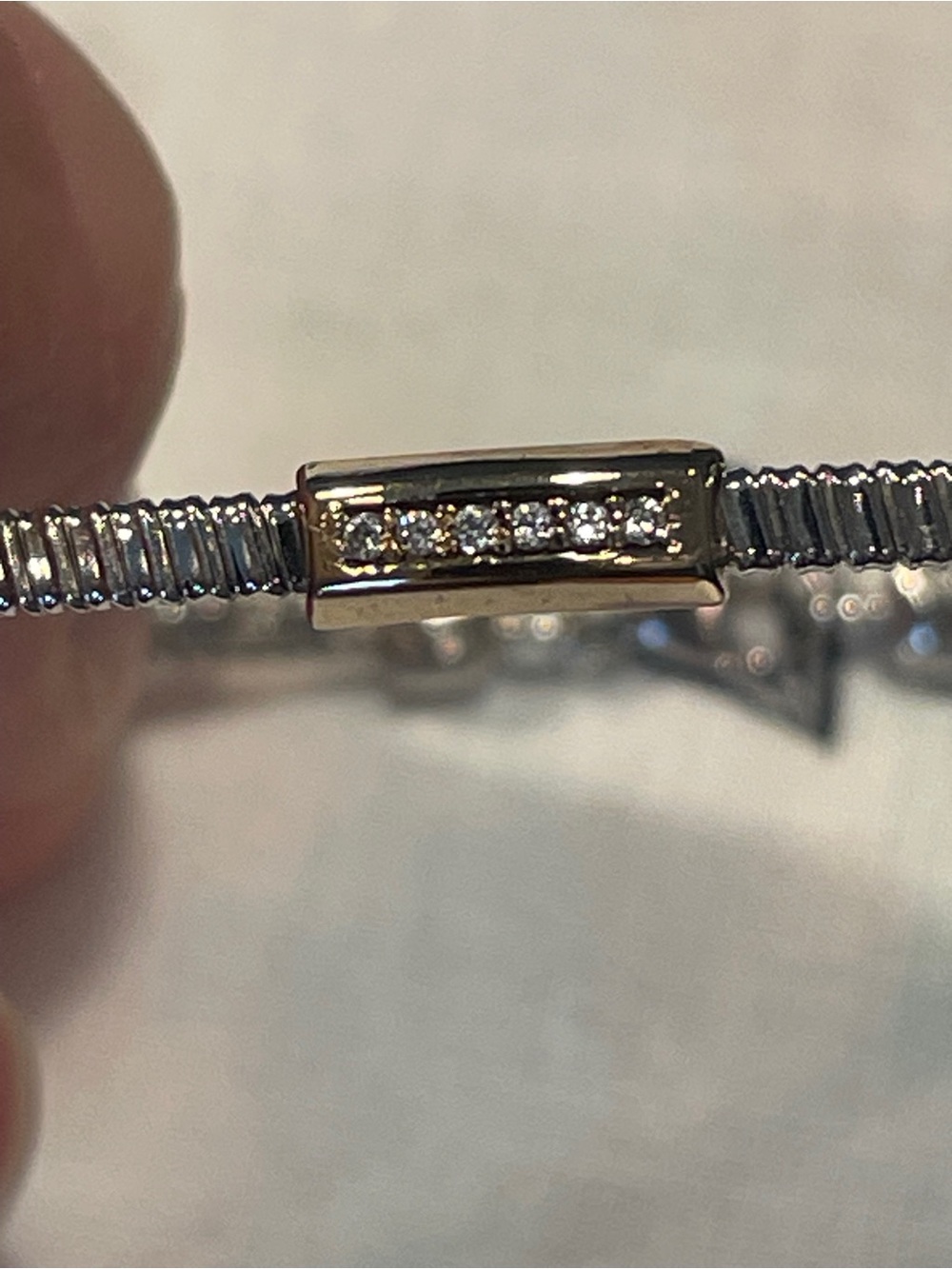Milor Sterling Silver and 14k Yellow Gold Bracelet with CZ Station - Picture 15 of 17